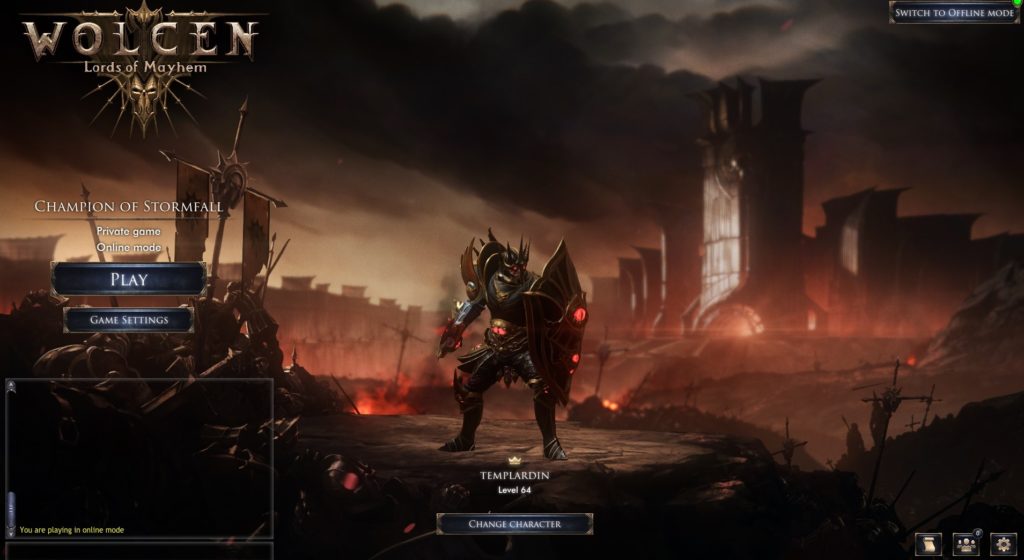 Wolcen Character Screen
